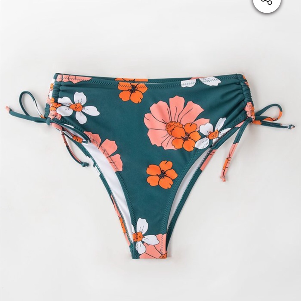 Floral high waisted bikini bottom